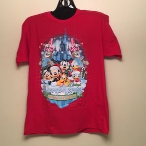 Disney Mickey Christmas Tee Shirt Red XXL